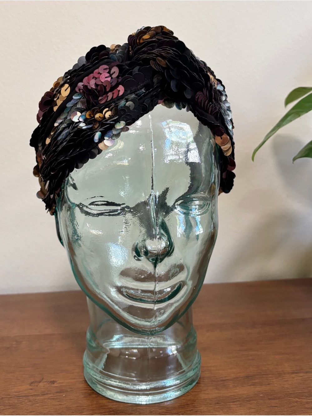 Zara Accessories Size S-M Sequins Knotted Stretch Headband Turban - Picture 2 of 9